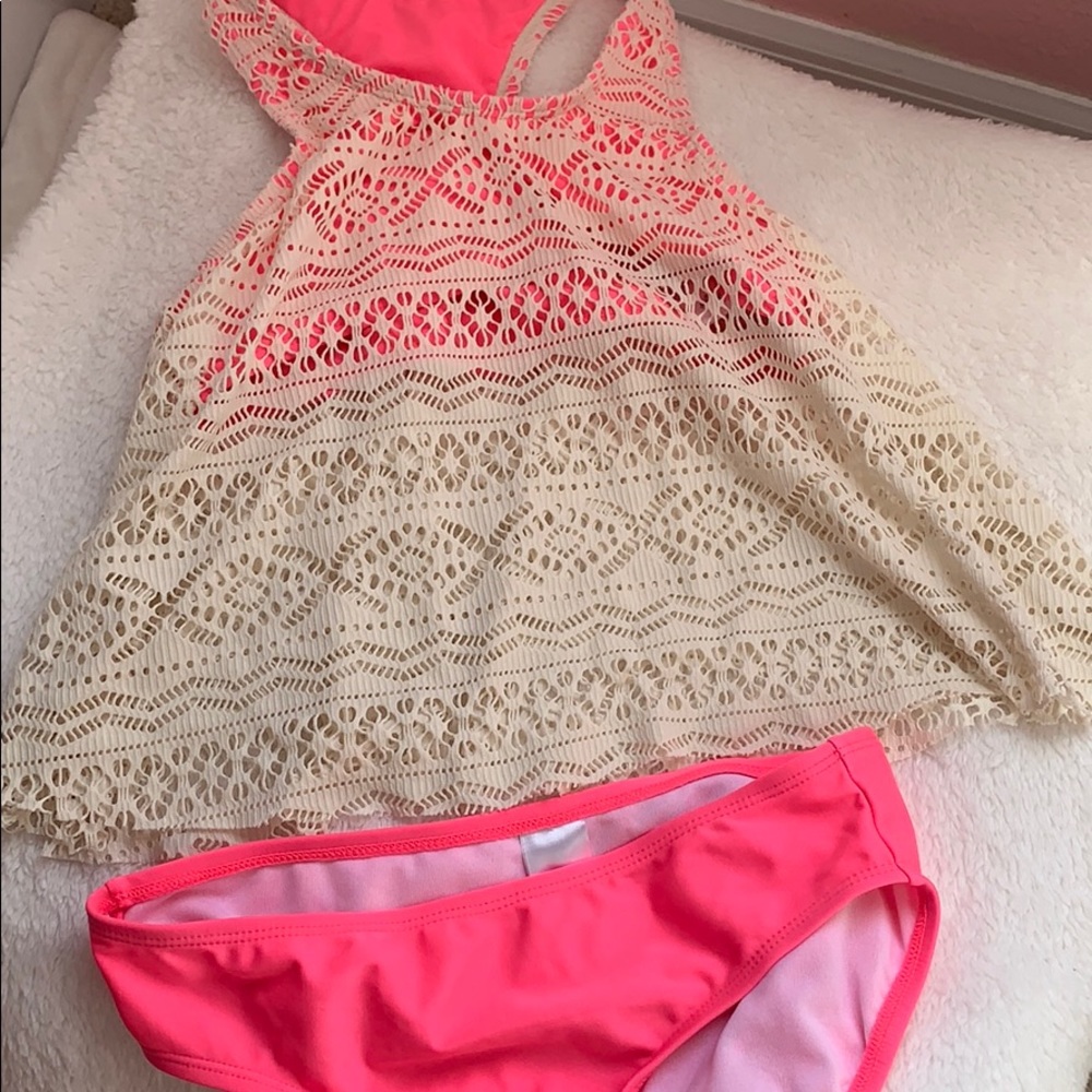 girls size 12 pink tankini